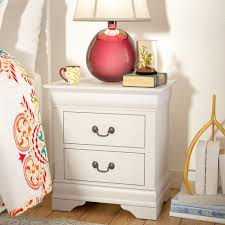 This outstanding table features a metal framework and a clear glass top with a mirror shelf down below. Alcott Hill Daleyza 2 Drawer Nightstand In White Antique Brass Reviews Wayfair