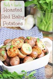 Oven Roasted Baby Red Potatoes W Garlic Healthy Cookout Food Roasted Baby Red Potatoes Cookout Recipes Sides
