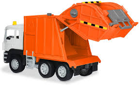 Tipper with green cabin and orange vehicle. Driven Large Rubbish Truck 54 Cm With Lights Sounds And Functions Truck Toy Rubbish Car From 3 Years Children S Toy Girls And Boys Amazon De Spielzeug