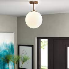 Free shipping on orders over $99. Wrought Studio Eveleth 1 Light 10 Simple Globe Semi Flush Mount Reviews Wayfair