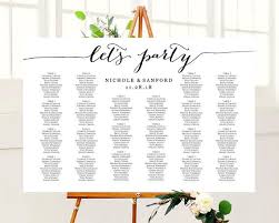 lets party wedding seating chart template in four sizes