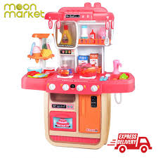 The oven door did not have the. Ready Stock Realistic Kids Kitchen Set Pink Blue Set With Special Features Cyclic Water Toy Cooking Play Shopee Malaysia