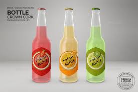Crown Cork Cap Bottle Packaging Mock Ups Beer Bottle Branding Clean Clear Glass Juice Liquid Minimal P Bottle Bottle Packaging Bottle Logo