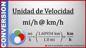 Convertir de millas por horas a kilómetros por horas (mi/h a km/h) mph a  kmh 