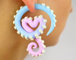 Kpop Earrings Yami Kawaii Menhera Ear Plugs Ear Gauges Fairy Etsy Kpop Earrings Fake Gauge Earrings Etsy Earrings