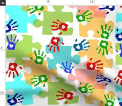All yards are shipped as whole pieces up to 12 yards. Puzzle Fleece Fabric Bty Autism Winterfleece 23973 X Thefabricedge 15 99 Picclick
