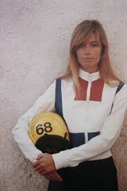 French actress and singer francoise hardy on the set of the 1966 film 'grand prix' starring james garner and jessica walters. Car Girl Francoise Hardy