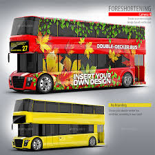 Red Double Decker Bus Mock Up Ad Double Sponsored Red Decker Mock Double Decker Bus Bus Mocking