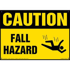 Among these signs you can find do not enter signs, first aid signs or biohazard signs. Osha Caution Fall Hazard Sign With Image J J Keller