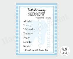 Boys Tooth Brush Chart Boys Tooth Brushing Chore Chart