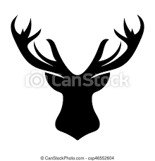 Gardenia art black and white deer sketch canvas print painting home decor for living room bedroom office wall art 12x16 inch/piece, framed, 3 panels visit the gardenia art store. Deer Black Silhouette Head Christmas White Background Vector Illustration Canstock