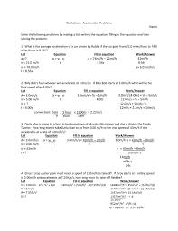 A car accelerates from rest (zero speed) up to a speed of 30 m/s in 12 seconds. 29 Acceleration And Average Speed Worksheet Answers Worksheet Resource Plans