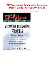 Pdf Mechanical Engineering Formulas Pocket Guide Pdf Ebook