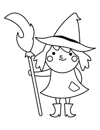 Push pack to pdf button and download pdf coloring book for free. Printable Cute Witch Coloring Page