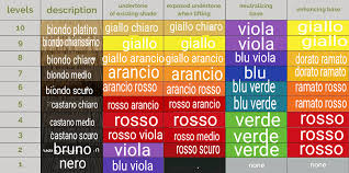 la scala dei pigmenti contribuenti o contributing pigment tecniche colore dei capelli biondo scuro dorato biondo medio