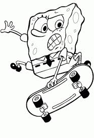 Spongebob Squarepants Riding A Skateboard Coloring Page Letscolorit Com Spongebob Drawings Cartoon Coloring Pages Spongebob Coloring