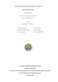 Iv kesimpulan \ berdasarkan percobaan yang dilakukan, maka dapat ditarik kesimpulan: Laporan Praktikum Kimia Dasar Ii Reaksi Redoks Kel5 Warning Tt Undefined Studocu