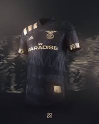 Here is the official pictures of benfica kit which was comes in a black as main colour and we have red colour stripes not only on the shoulders o fthe kit. Soccept On Twitter Benfica Third Kit X Paradise Lisbon S Urban Fashion Inspires Along With The City S Darkness Signed By Paradise It Becomes Another Exclusive Garment For Benfica Where Street Art And Music