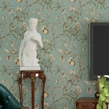 The images are provided for wallpaper use only. American Retro Non Woven Garden Old Apple Tree Flowers And Birds Wallpaper Bedroom Living Room Background