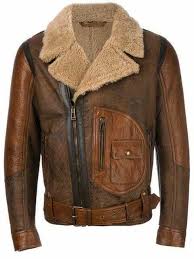 Men S Shearling Real Leather Bomber Jacket Flying Coat Fur Winter Fly Ebay Mens Leather Bomber Jacket Jackets Men Fashion Leather Bomber Jacket