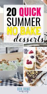 20 Yummy No Bake Desserts Dessert Recipes Easy Baked Dessert Recipes Dessert Recipes