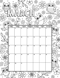 March 2020 Coloring Calendar Woo Jr Kids Activities In 2020 Coloring Calendar Kids Calendar Calendar Printables