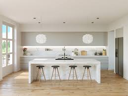 Grey dominates the wall, while white is used on the furniture. Kitchen Design One Wall Home Architec Ideas