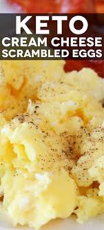 Keto Cream Cheese Scrambled Eggs Are A Quick And Easy Extra Low Carb Meal With Just A Fe In 2020 Scrambled Eggs With Cheese Low Carb Recipes Scrambled Eggs With Cream