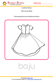 Tema kamar tidur lembar kerja kegiatan untuk anak kegiatan sekolah. Worksheet Mewarnai Pakaian Rumah Bunda