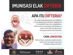 Berdasarkan infromasi yang dikutip dari kementerian kesehatan (kemenkes) ri. Kes Difteria Ibu Bapa Jangan Abai Imunisasi