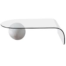 Glass Cocktail Table With Plaster Ball Base Interior Design Furniture Glass Cocktail Tables Coffee Table