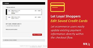 Check spelling or type a new query. Let Loyal Shoppers Edit Saved Credit Cards
