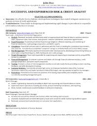 Credit Banking Analyst Sample Resume