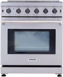 Check spelling or type a new query. Thor Kitchen Lrg3001ulp 30 Inch Freestanding Gas Range With 5 Sealed Burners 4 55 Cu Ft Capacity Continuous Grates Storage Space Convection Fan Gas Tube Broiler Porcelain Spill Tray Pro Style Knobs And Easy Clean
