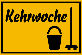 Jetzt ist das 80er und 60er schild abgedeckt, dafür gilt nun 70 und 50. Hinweisschild Kehrwoche Mit Eimersymbol Schilder Klar