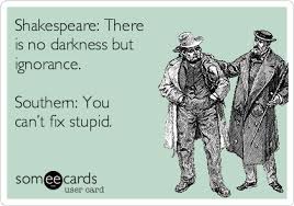 Shakespeare There Is No Darkness But Ignorance Southern You Can T Fix Stupid News Ecard