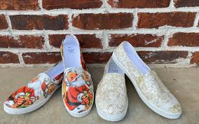 Painting mod podge onto fabric, suede, canvas. Diy Mod Podge Sneakers The Shabby Tree