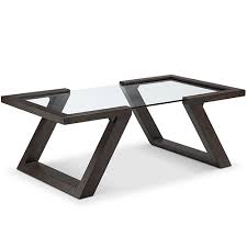 Each table is crafted from stainless steel with weathere distressing, and features a streamlined, boxy silhouette for a minimalist look. Magnussen Home Visby Contemporary Espresso Rectangular Glass Top Coffee Table T4505 43 Bellacor