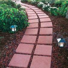 Compareclick to add item stomp stone 12 x 12 rubber patio block to the compare list. Pavestone 12 In X 12 In X 1 5 In River Red Square Concrete Step Stone 71251 The Home Depot