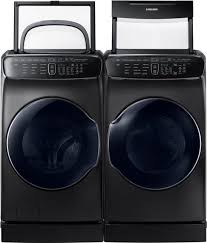 Also includes storage for baskets. Samsung Wv60m9900av Washer Dvg60m9900v Gas Dryer W Pedestal Drawers