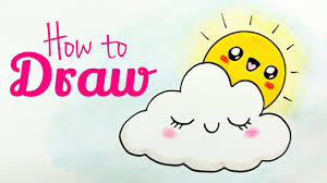You can either try and copy the example or come up with your own shape. How To Draw Sun And Cloud Sun Cloud Drawing Tutorial For Beginner Step By Step Tutorial Youtube