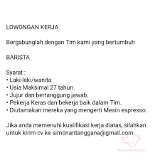 +1000 cvs di lavoro di barista gestione bar. Lowongan Kerja Barista Coffee Shop Di Solo Info Loker Solo