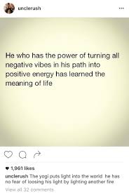Turn Negative Vibes Into Positive Energy Russell Simmons Positive Energy Positivity Negativity