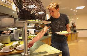 Must buy into a conventional meal plan and eat at any dining hall on campus. Dining Halls