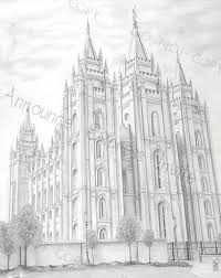 Temple Drawing Prints Lds Prints Temple Drawing Salt Lake Temple