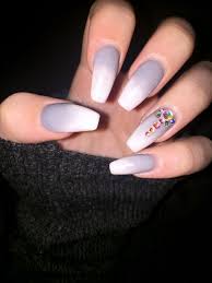 Black And Grey Ombre Coffin Nails Grey Ombre Coffin Nails With Bling Greynails Ombrenails Ombre Nails Nails Pink Ombre Nails