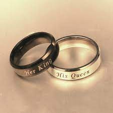 Ring Man Woman Ring Wedding Ring Steel Titanium King Queen Crown Couple Silver Rings For Men Promise Rings For Couples Women Rings
