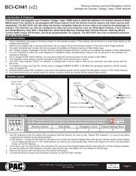 The dodge ram 1500 is a large and powerful truck. Pac Bci Ch41 Backup Camera Navigation Unlock Interface Instruction Manual Manualzz