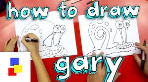 How To Draw Gary From Spongebob Art For Kids Hub Art For Kids Hub Drawings Gary From Spongebob