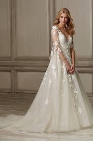 Brielle House Of Wu In 2020 Bell Sleeve Wedding Dress Wedding Dress Sleeves Floral Bridesmaid Dresses
